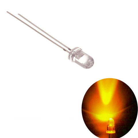 5mm LED Emitting Diodes Light Bulbs Round Top Super Bright Amber Yellow