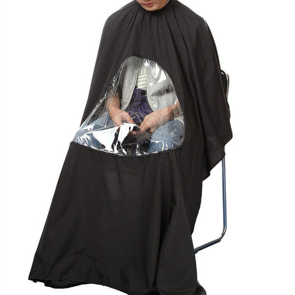 Waterproof Hair Cutting Shampoo Cape Hairdressing Gown Clear Window 51040