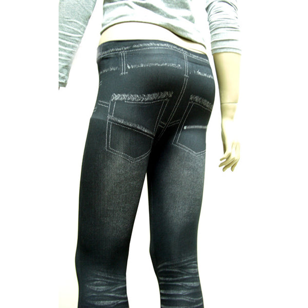 50% Cotton 50% Polyester Stonewash Denim Jeans look Tights tight fit size Small 8002