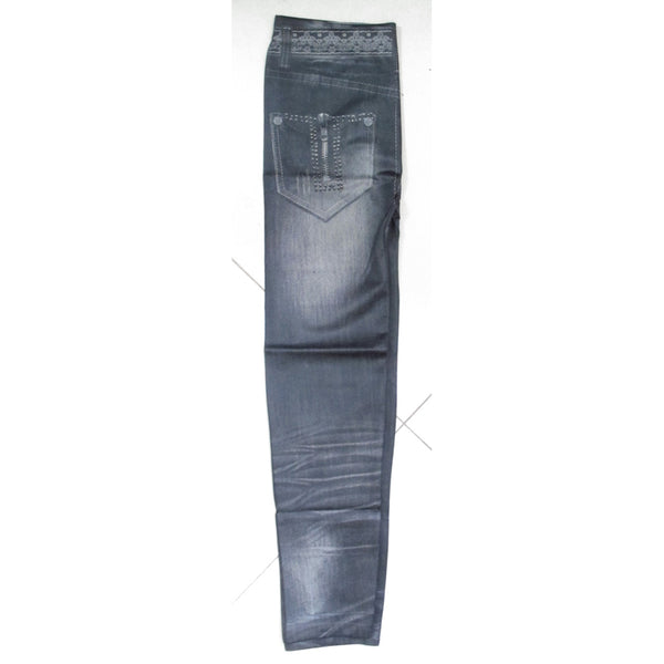 50% Cotton 50% Polyester Stonewash Denim Jeans look Tights Tight Fit size Small 8005