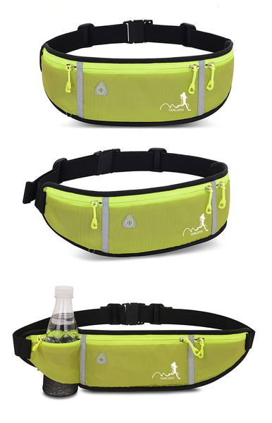 Waterproof Running Belt Fanny Pack Waist Zip Pouch Bum Bag Water Bottle Holder