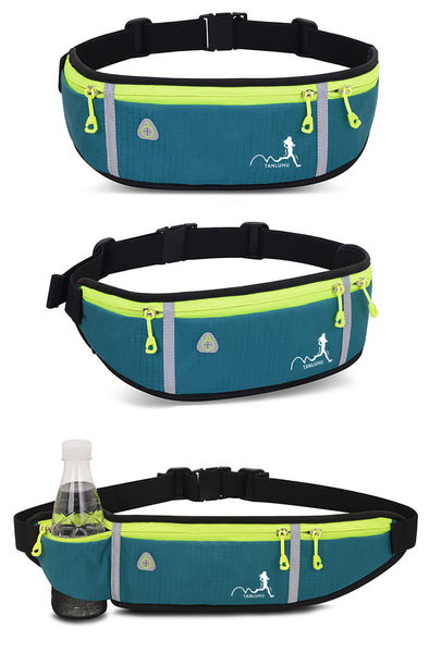 Waterproof Running Belt Fanny Pack Waist Zip Pouch Bum Bag Water Bottle Holder