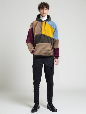 HOD25003 Unisex 100% Polyester Multi Color-patch-up Hoodie
