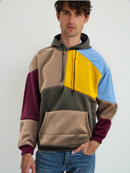 HOD25003 Unisex 100% Polyester Multi Color-patch-up Hoodie