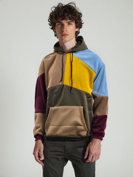 HOD25003 Unisex 100% Polyester Multi Color-patch-up Hoodie