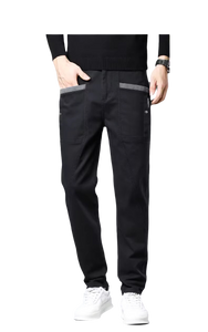 MPT25002 Men's 100% Cotton Casual Pants with contrast pocket highlight