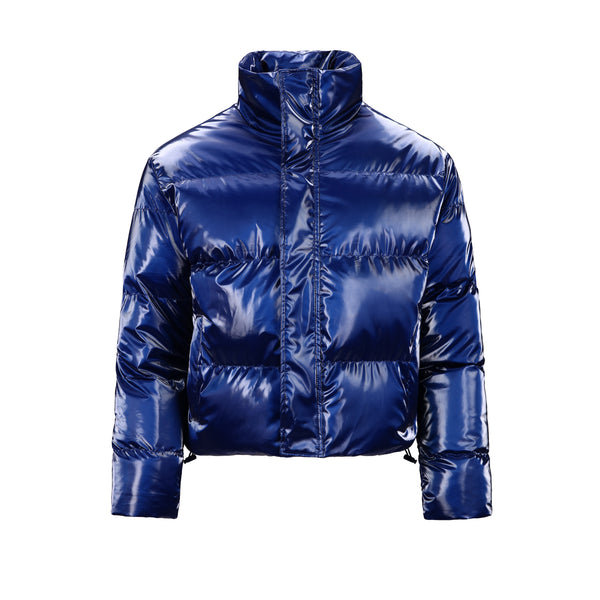 Women's Puff padded Jacket in shinny PU