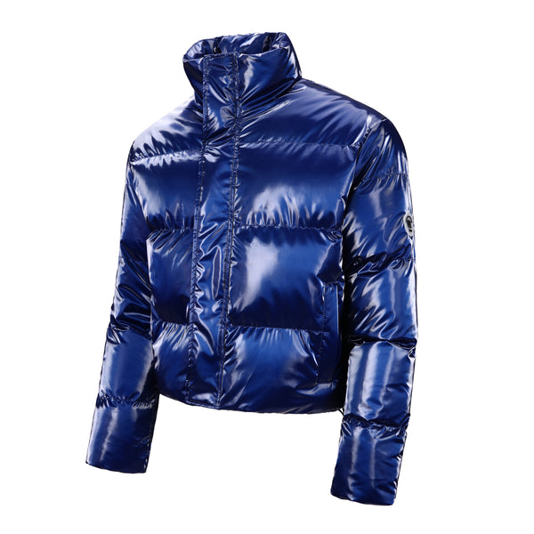 Women's Puff padded Jacket in shinny PU