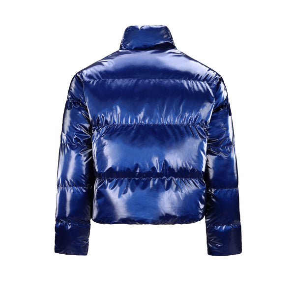 Women's Puff padded Jacket in shinny PU