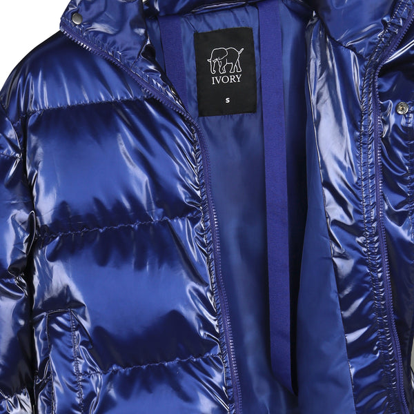 Women's Puff padded Jacket in shinny PU