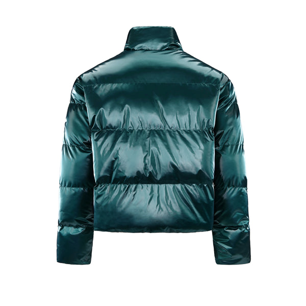 Women's Puff padded Jacket in shinny PU