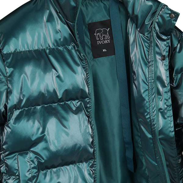 Women's Puff padded Jacket in shinny PU