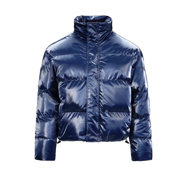 Women's Puff padded Jacket in shinny PU