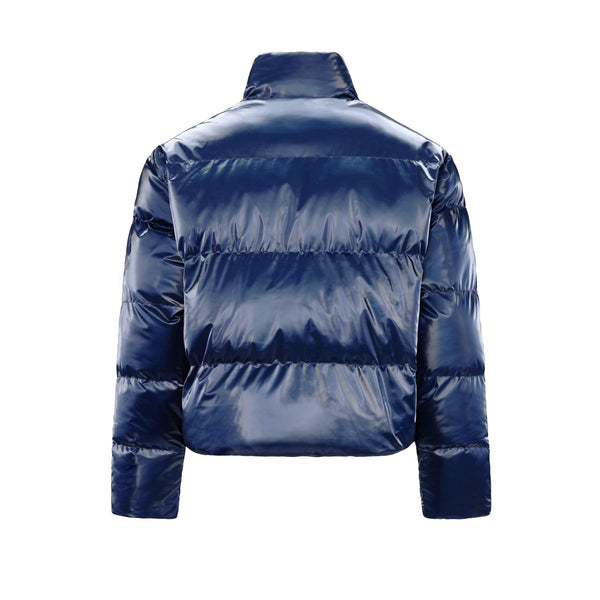 Women's Puff padded Jacket in shinny PU