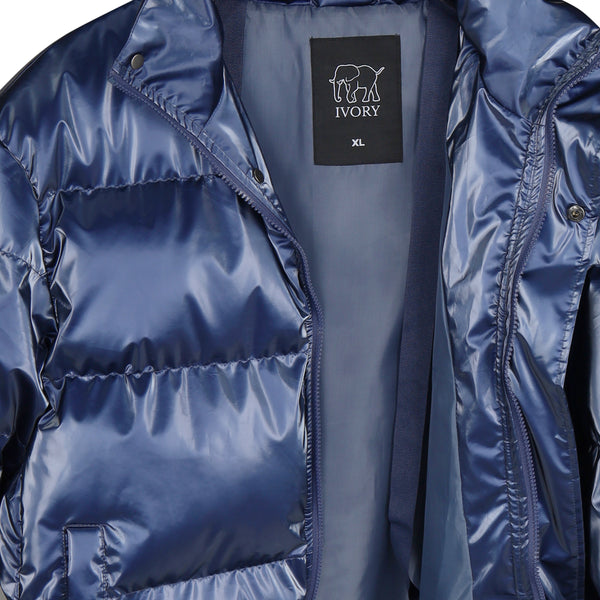 Women's Puff padded Jacket in shinny PU