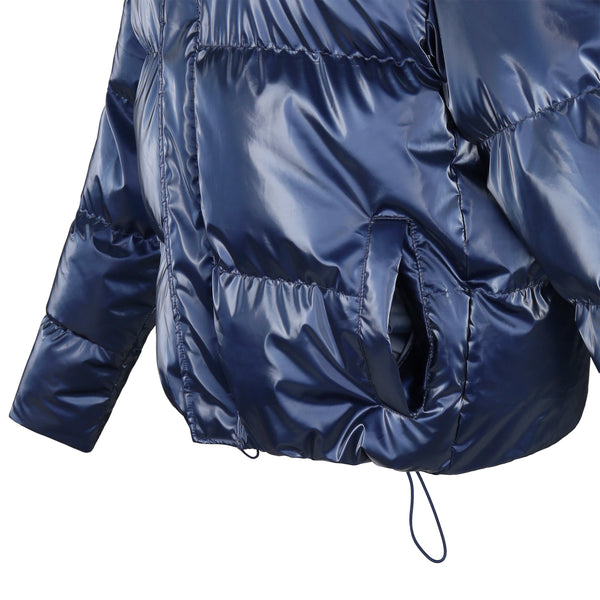 Women's Puff padded Jacket in shinny PU