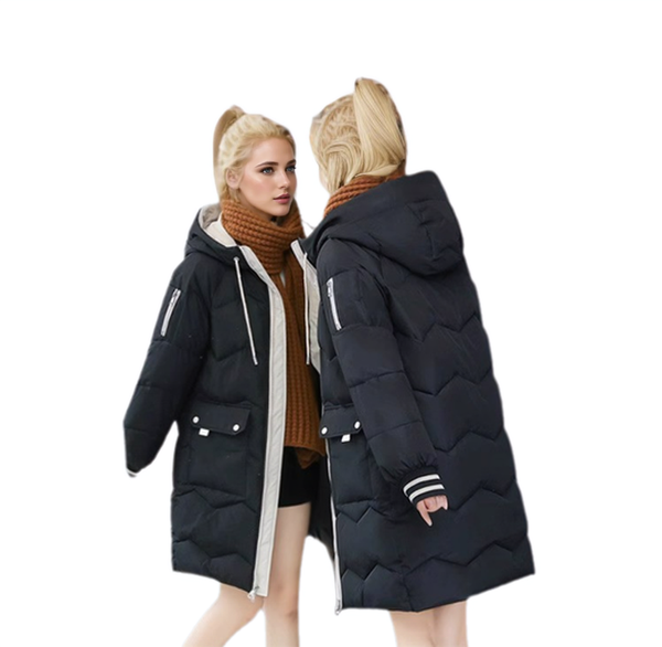 WPJ25004 PU Women's Quilted Long Warm Jacket with Padded Foam