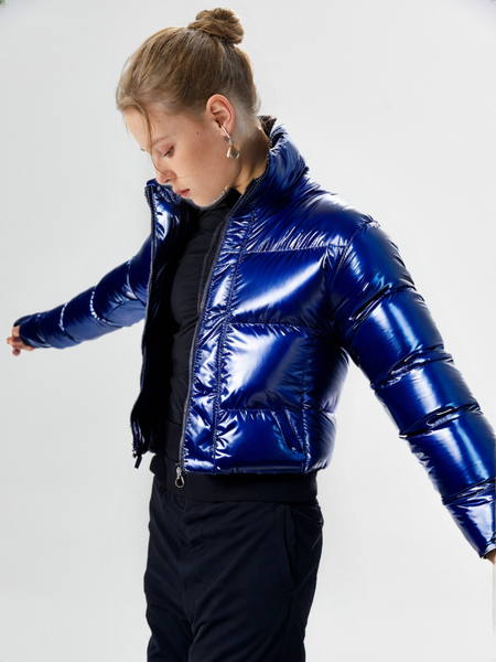 WPJ25005 Women's 100% PU Puff padded Jacket in shinny PU