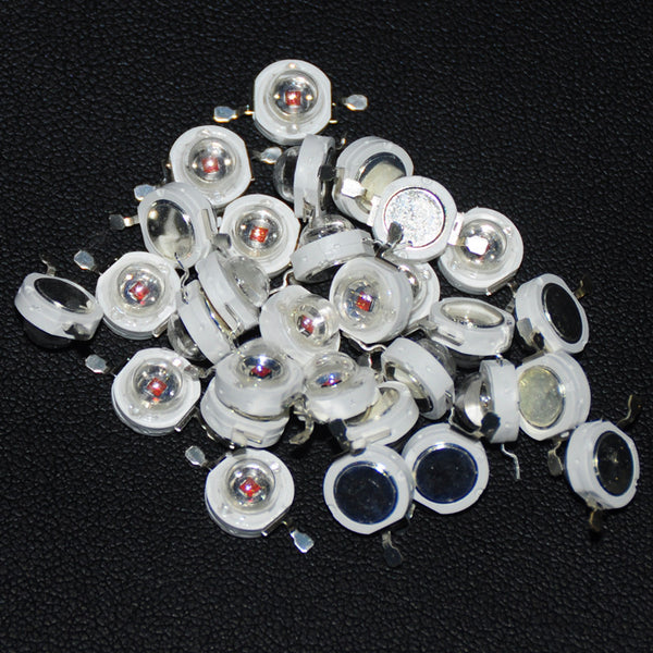 High Power 1W SMD 100 Lumen LED Chip 100 Count  Red 9040-red-100