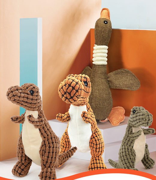 28cm-50 cm Plush Animal Squeaky Dog Toy Dog Molar Toy Dinosaur or Wild Goose