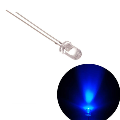 3mm LED Emitting Diodes Light Bulbs Round Top Super Bright Blue 100 Count