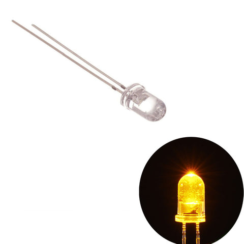 5mm LED Emitting Diodes Light Bulbs Round Top Super Bright Yellow