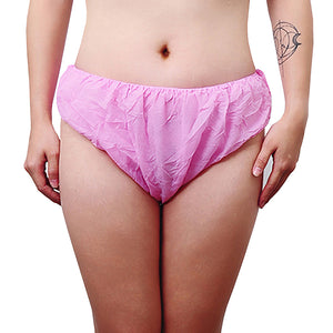 Disposable Panties Underwear Brief for Men/Women Spa Travel Massage Tanning Pink