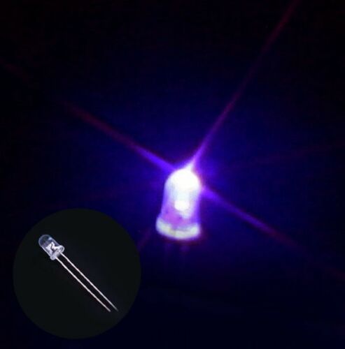 5mm LED Emitting Diodes Light Bulbs Round Top Super Bright UV Purple