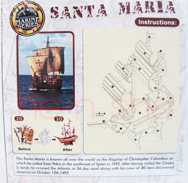 2 Sets 3D Puzzle The Black Pearl Warship / Santa Maria used by Christopher Columbus