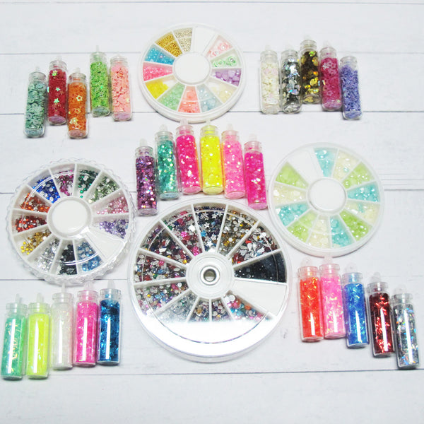 7 Sets 1000s of different colors and shapes 3D Nail Art Decal Decor DECO-3