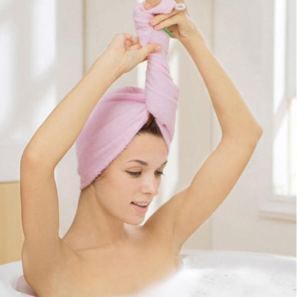 Microfiber Quick and Convenient Twist and lock Hair Drying Towel 50042 Pink