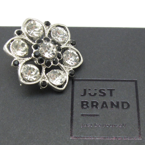 Snap Button Jewelry Set Earring / Silver Bracelet / Necklace / Rhinestone Set