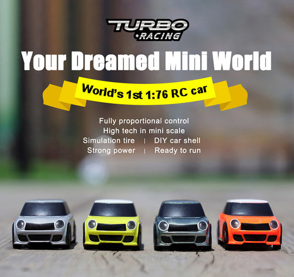 1:76 Turbo Racing Fully Proportional Steering Hobby Grade RC Car with Controller