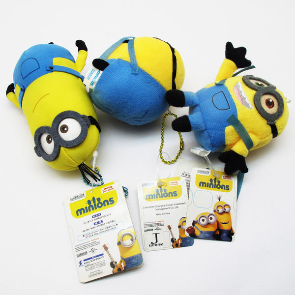 Stuffed Animal and Plush Toy Official Licensed Minions Set Kevin 5", Bob 4", Jerry 3"