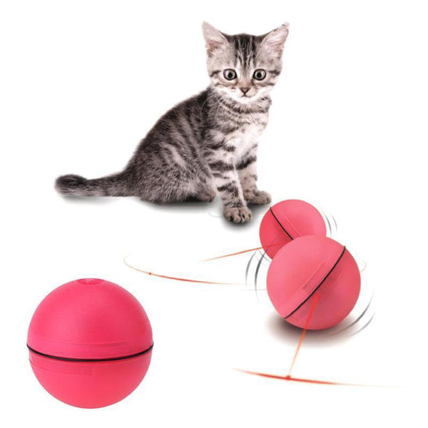 Smart Interactive Cat Toy Automatic Random Rolling Ball with Red LED Light