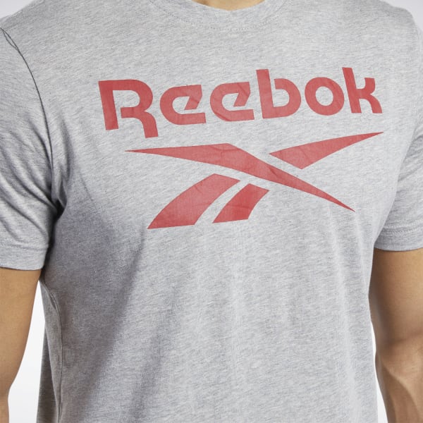 Reebok Graphic Series Stacked Men's Tee Grey size Asian 2XL / US L FP9153
